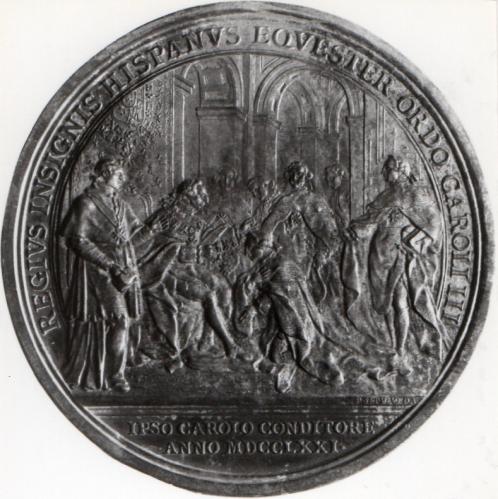 Medalla conmemorativa: Carlos III imponiendo la Real Orden