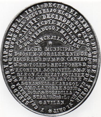 Medalla conmemorativa: Colocación de la estatua de Colón