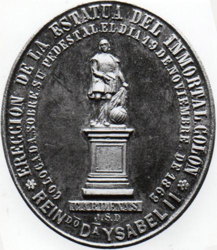Medalla conmemorativa: Colocación de la estatua de Colón