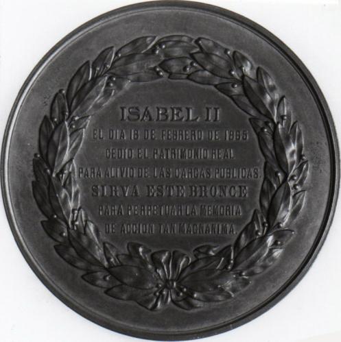 Medalla conmemorativa: Cesión del Patrimonio Real por parte de Isabel II