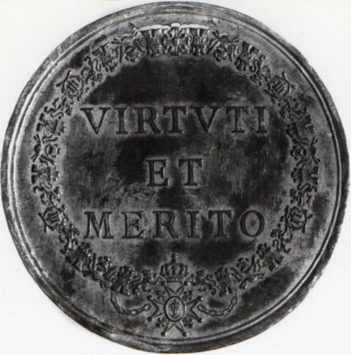 Medalla conmemorativa de la fundación de la Real Orden de Carlos III (prueba de reverso)