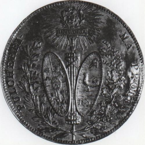 Medalla conmemorativa: Carlos III (prueba de reverso)