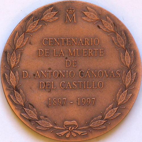 Medalla conmemorativa: Centenario de la muerte de Antonio Cánovas del Castillo