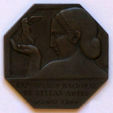 Medalla conmemorativa: Exposición Nacional de Bellas Artes 1964