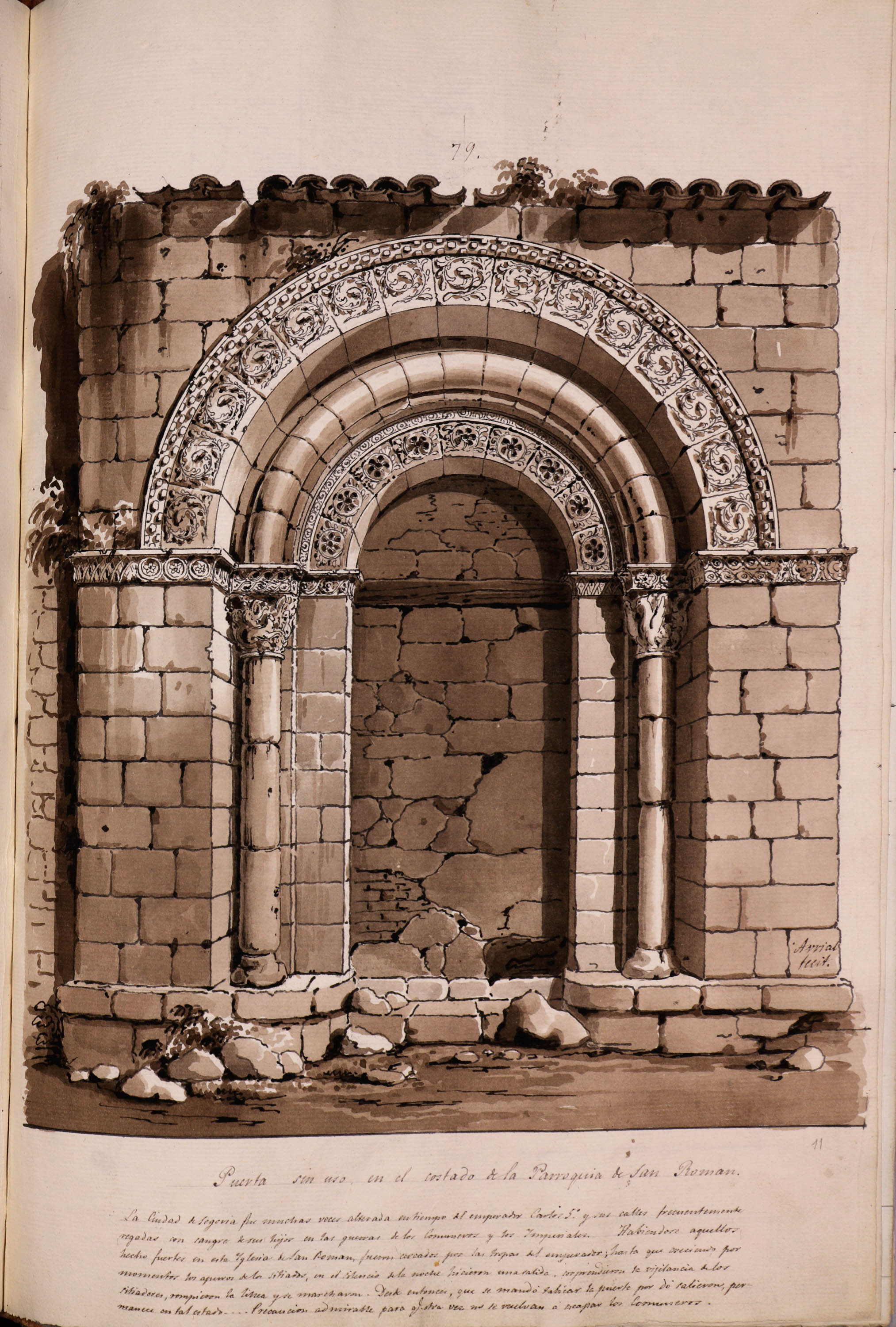 Avrial y Flores, José María - Puerta de la iglesia de San Román de Segovia