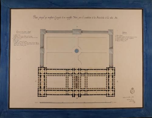 Planta principal de un museo para la conservación de las bellas artes, con destino a una capital