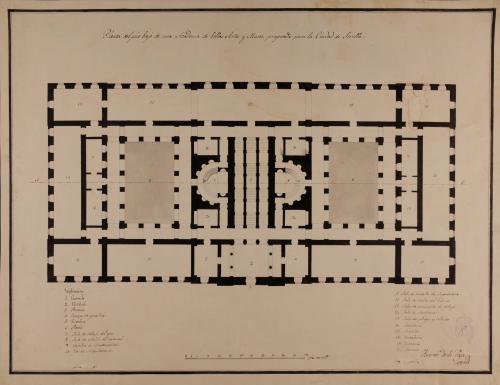 Planta baja de Academia de bellas artes y museo para Sevilla