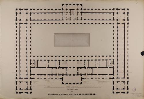 Planta principal de una academia y museo militar de ingenieros