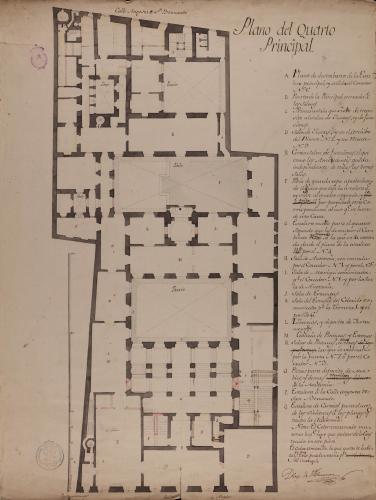 Planta principal del Palacio de Goyeneche para sede de la Real Academia de San Fernando