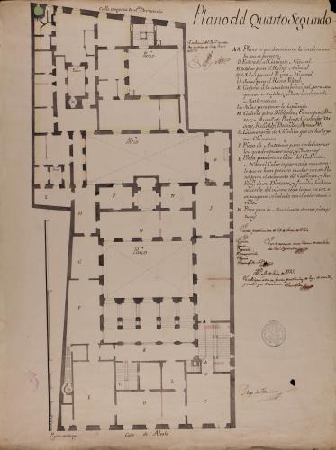 Planta de la segunda planta del Palacio de Goyeneche para sede de la Real Academia de San Fernando