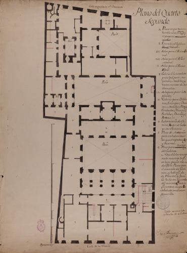 Planta segunda del Palacio de Goyeneche para sede de la Real Academia de San Fernando