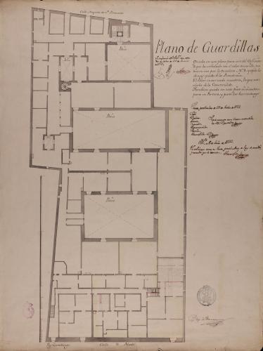 Planta de las buhardillas del Palacio de Goyeneche para sede de la Real Academia de San Fernando