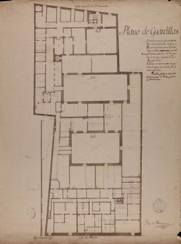 Planta de las buhardillas del Palacio de Goyeneche para sede de la Real Academia de San Fernando