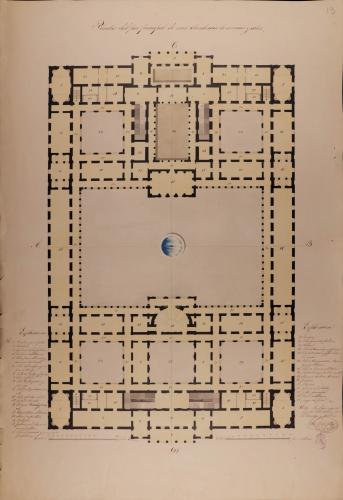 Planta principal de una Academia de ciencias y artes