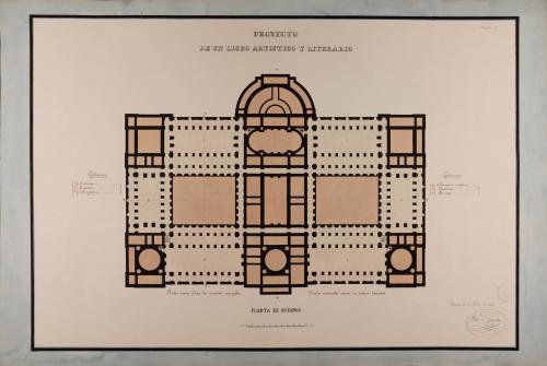 Planta de sótanos de un liceo artístico y literario