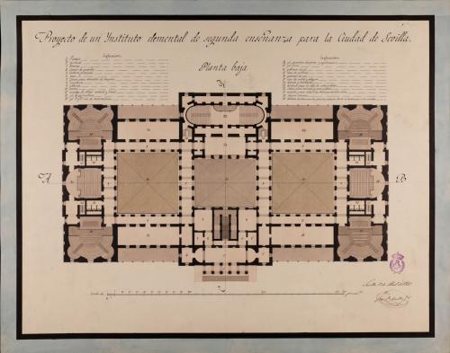 Planta baja de un instituto elemental para Sevilla 