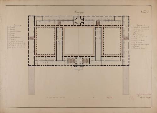 Planta principal de un colegio general militar, extramuros de una ciudad
