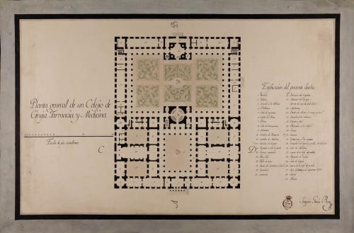 Planta general de un colegio de cirugía, farmacia y medicina