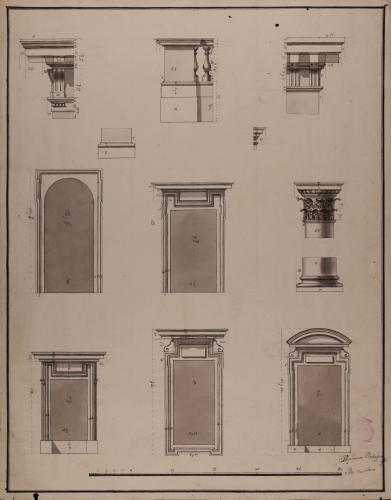 Detalles de los elementos constructivos de la fachada de la iglesia del colegio imperial de Madrid