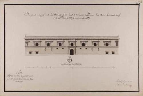 Alzado de la fachada principal de la cárcel de la ciudad de Baeza