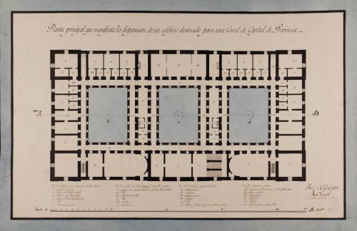 Planta principal de una cárcel para una capital de provincia