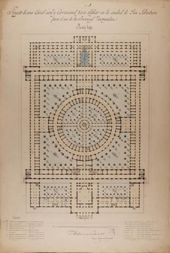 Planta baja de una cárcel civil y correccional en San Sebastián, para uso de las 191 provincias vascongadas