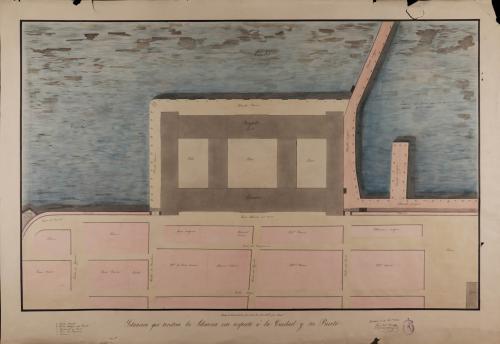 Plano topográfico de una aduana para San Sebastián en la calle llamada del Muelle