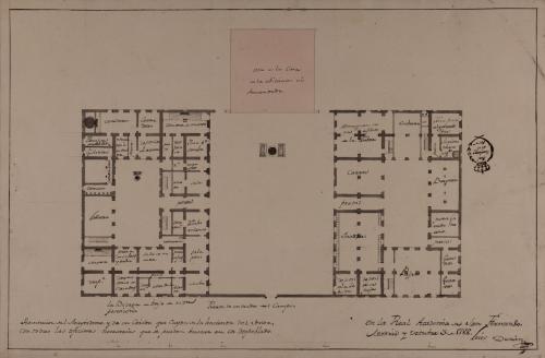 Planta general de la hacienda de una hacienda de un señor en un despoblado