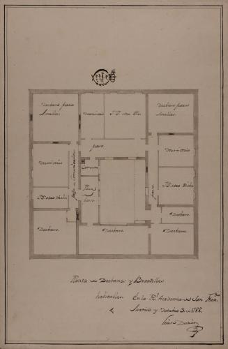 Planta de desvanes y buhardillas de una hacienda de un señor en un despoblado