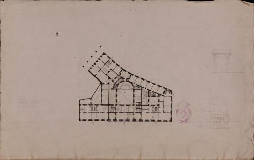 Planta de la casa que intenta construir la marquesa de la Vilueña en el centro de Burgos