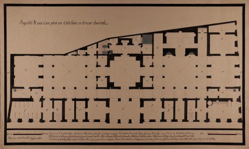 Planta baja de una casa para un caballero en terreno limitado