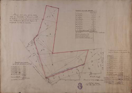 Plano del solar de la casa en las calles Preciados nº 88 (nuevo) y Tudescos nº 4, 6 y 8