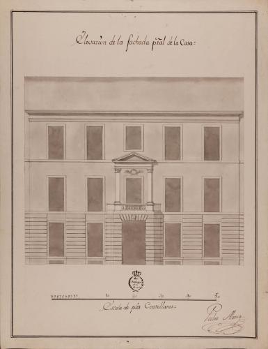 Alzado de la fachada principal de una casa para un caballero particular destinada a una ciudad (2ª versión)