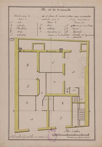 Planta de entresuelo de una casa de la calle de la Roca en Barcelona