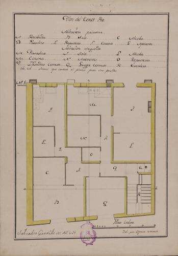 Planta tercera de una casa de la calle de la Roca en Barcelona