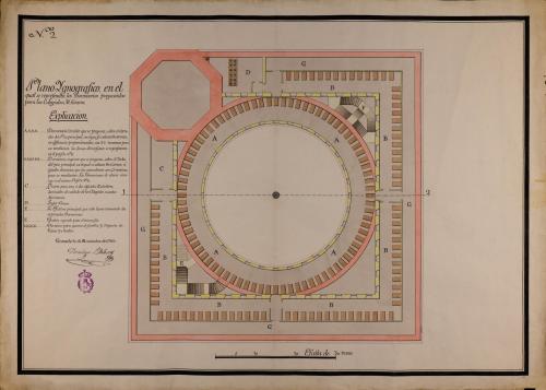 Planta de los dormitorios de los colegiales militares en el palacio de Carlos V en la Alhambra