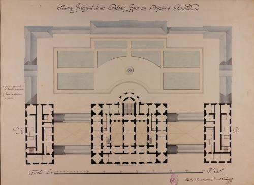 Planta principal de un palacio para un príncipe