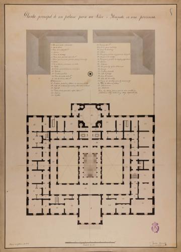 Planta principal de un palacio para un señor o magnate en una provincia