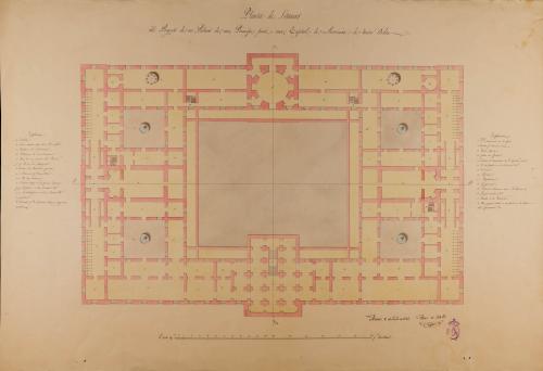 Planta de sótanos de un palacio de un príncipe para una capital de provincia de tercer orden