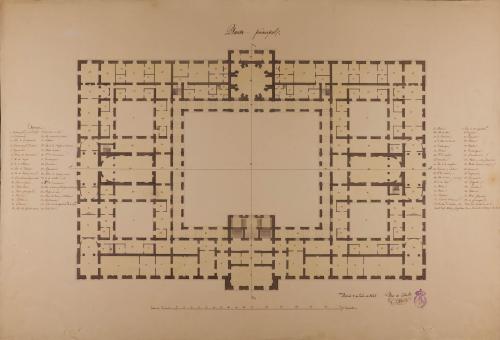 Planta principal de un palacio de un príncipe para una capital de provincia de tercer orden