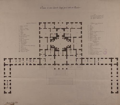 Planta de una casa de campo por el estilo de Paladio