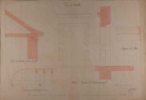 Detalles de una casa de labor para cuatro pares de mulas