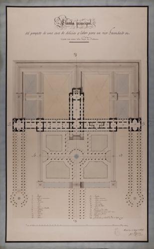 Planta principal de una casa de delicia y labor para un rico hacendado en el reino de Andalucía