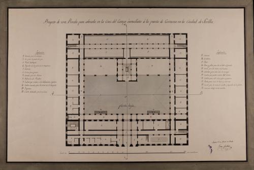 Planta baja de una posada para ser colocada en la Cruz del Campo, inmediato a la Puerta de Carmona, en la ciudad de Sevilla