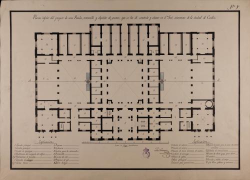 Planta baja de una posada, ventorrillo y depósito de granos que se ha de construir en San José, a extramuros de Cádiz