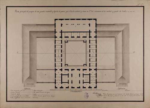 Planta principal una posada, ventorrillo y depósito de granos que se ha de construir en San José, a extramuros de Cádiz