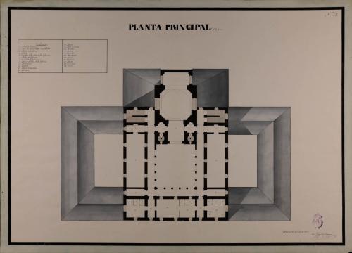 Planta principal de un hospital para Santander, con dedicación al santo tutelar de dicha ciudad