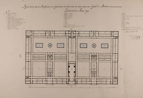 Planta baja de un casa de beneficencia con destino a una capital de provincia