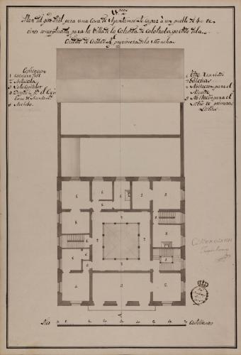 Planta principal de una casa de ayuntamiento de la Calzada de Calatrava, partido de Ciudad Real