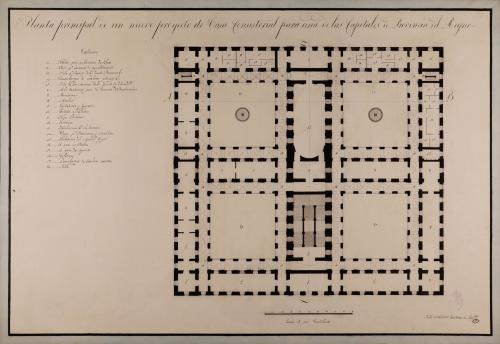 Planta principal de una casa consistorial para una de las capitales de provincia del Reino